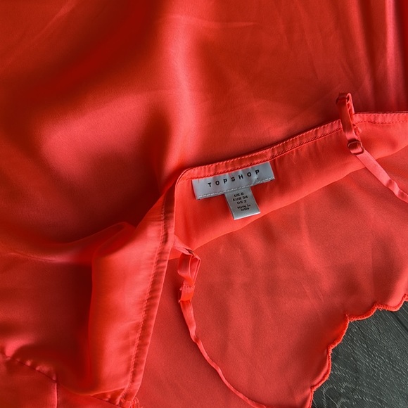 TOP SHOP Neon Coral Scallop Edge Tank - Picture 4 of 4